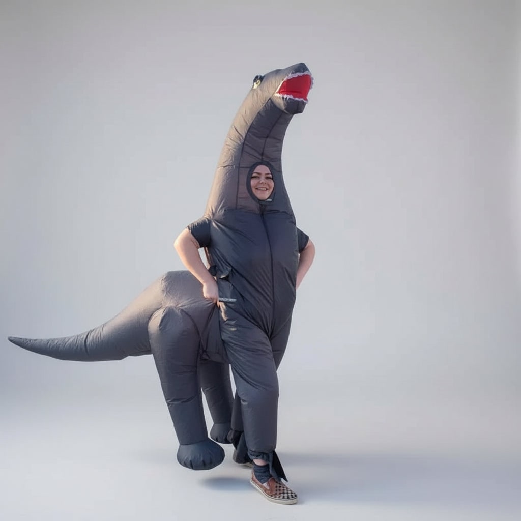 Thermabuild | Halloween Inflatable Dinosaur Costume Outfit with Long Neck and Tail Party Cosplay Suit