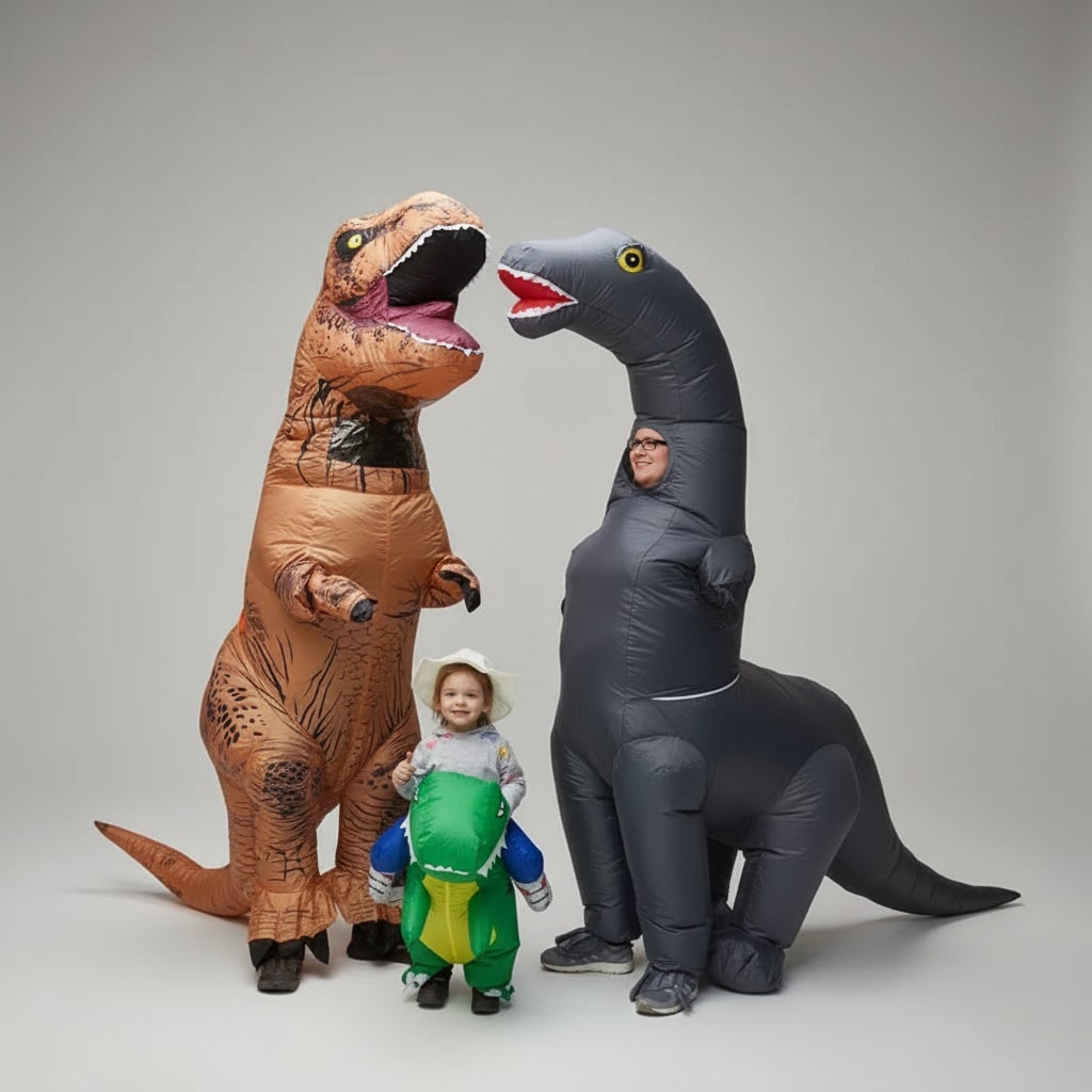 Thermabuild | Halloween Inflatable Dinosaur Costume Outfit with Long Neck and Tail Party Cosplay Suit