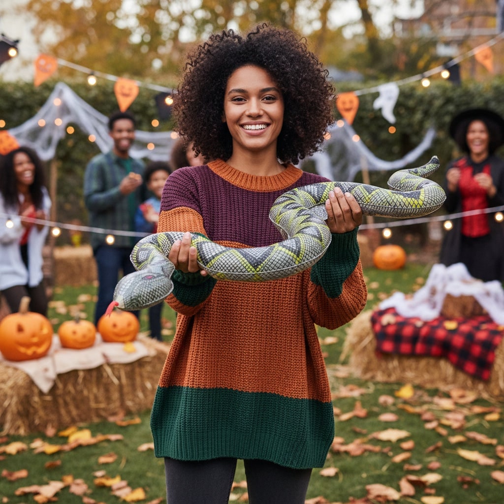 Thermabuild | Halloween Inflatable Snake Yard Decoration for Spooky Party and Haunted House