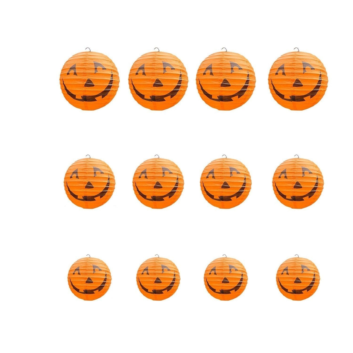Thermabuild | Halloween Jack O' Lantern Paper Pumpkin Hanging Decor Set of 12