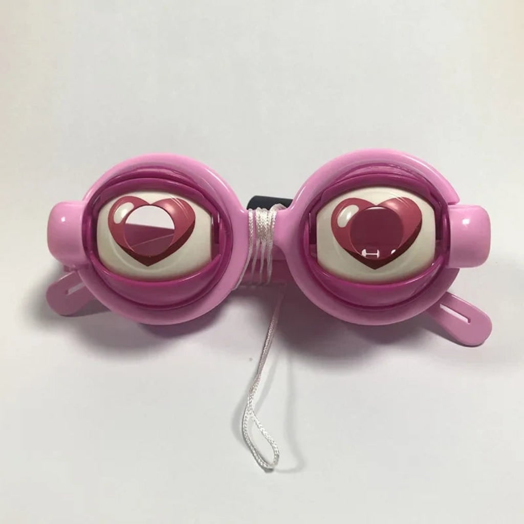 Thermabuild | Halloween Novelty Crazy Eyes Glasses with Blinking Eyelids and Pull String for Party
