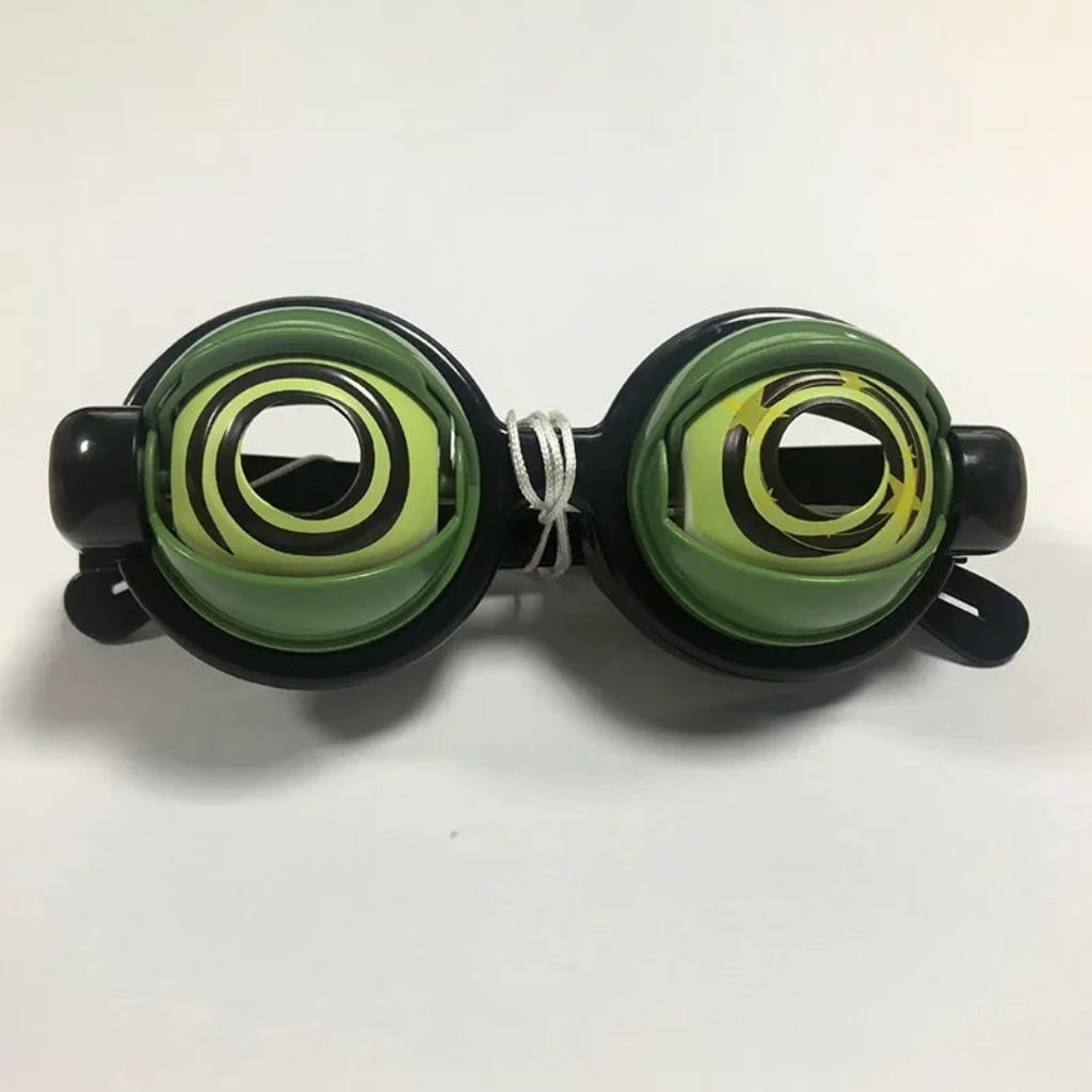 Thermabuild | Halloween Novelty Crazy Eyes Glasses with Blinking Eyelids and Pull String for Party