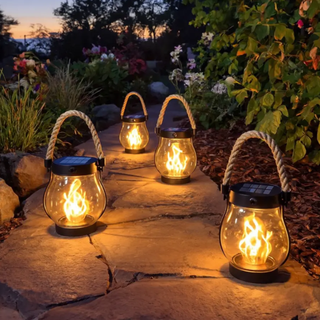 Thermabuild | Halloween Outdoor Solar Hanging Lantern with Flickering Flame Effect and Rechargeable Usb-C