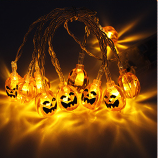 Thermabuild | Halloween Outdoor String Lights LED Battery Operated with Pumpkin Ghost Bat Skull Eyeball Covers 10