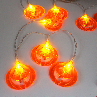 Thermabuild | Halloween Outdoor String Lights LED Battery Operated with Pumpkin Ghost Bat Skull Eyeball Covers 10