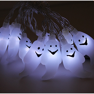 Thermabuild | Halloween Outdoor String Lights LED Battery Operated with Pumpkin Ghost Bat Skull Eyeball Covers 10