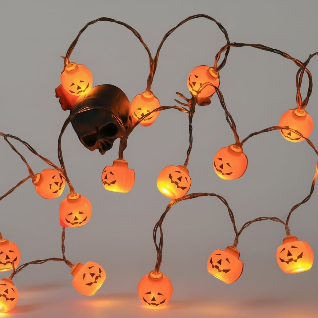 Thermabuild | Halloween Outdoor String Lights with Battery LED and Spooky Decorative Covers for Patio Party