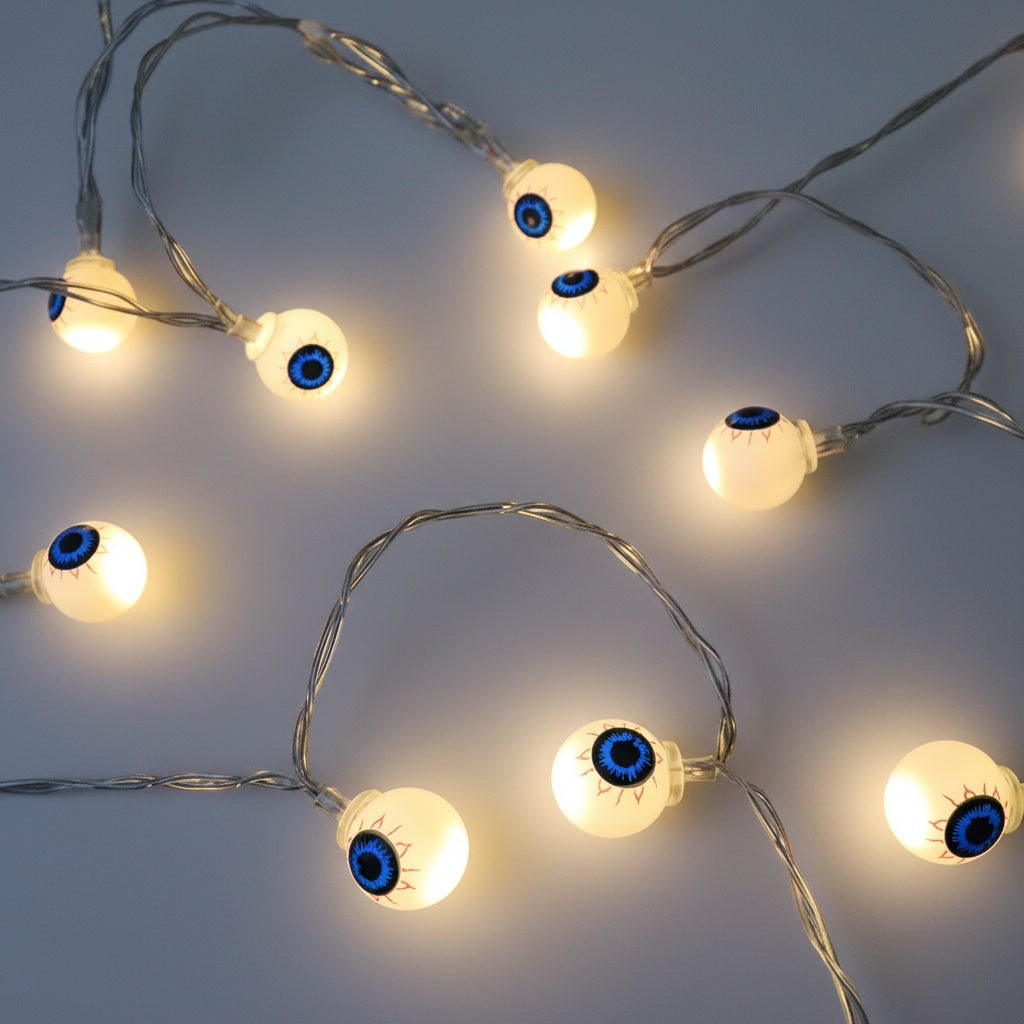 Thermabuild | Halloween Outdoor String Lights with Battery LED and Spooky Decorative Covers for Patio Party