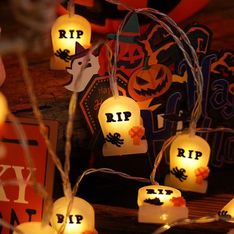Thermabuild | Halloween Outdoor String Lights with Battery Operated LED for Patio and Yard Decoration