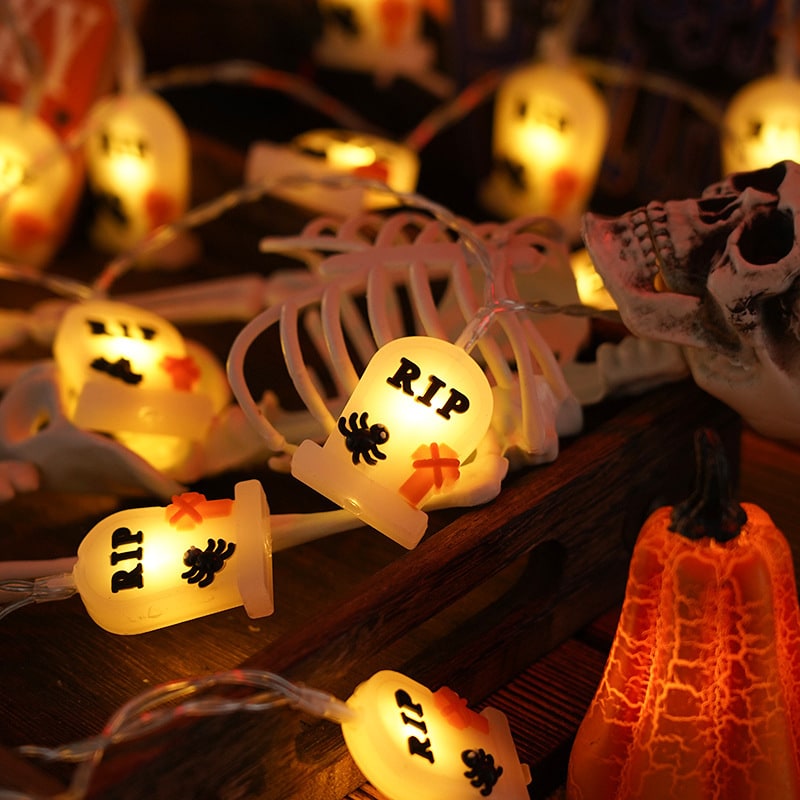 Thermabuild | Halloween Outdoor String Lights with Battery Operated LED for Patio and Yard Decoration