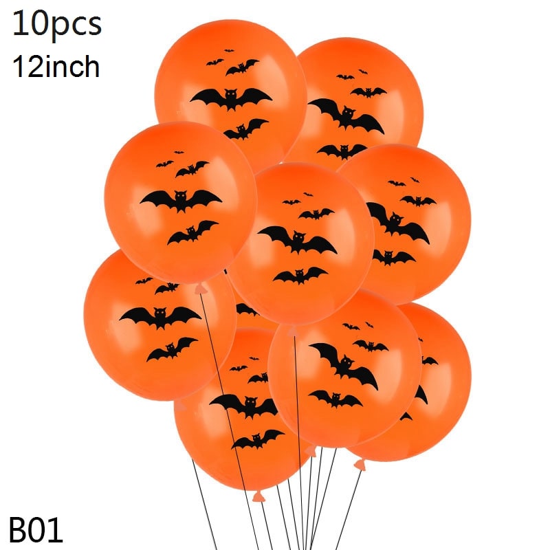 Thermabuild | Halloween Party Balloons with Spooky Printed Designs and Latex Construction for Decoration
