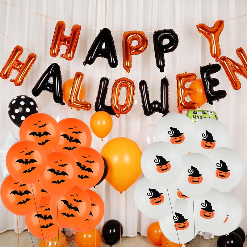 Thermabuild | Halloween Party Balloons with Spooky Printed Designs and Latex Construction for Decoration