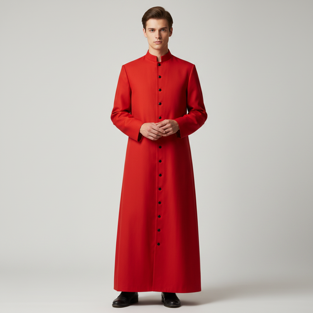 Thermabuild | Halloween Priest Costume Cassock Robe with Button Front for Clergy Outfit