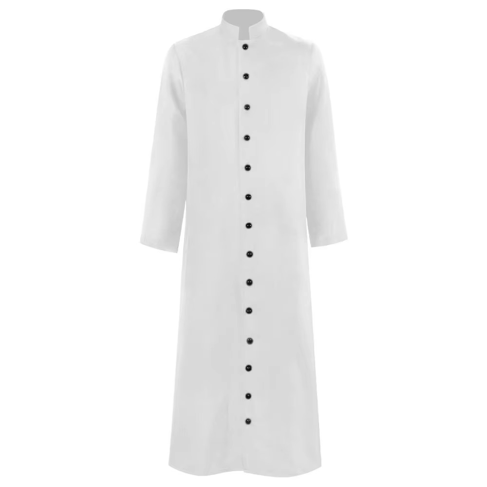 Thermabuild | Halloween Priest Costume Cassock Robe with Button Front for Clergy Outfit