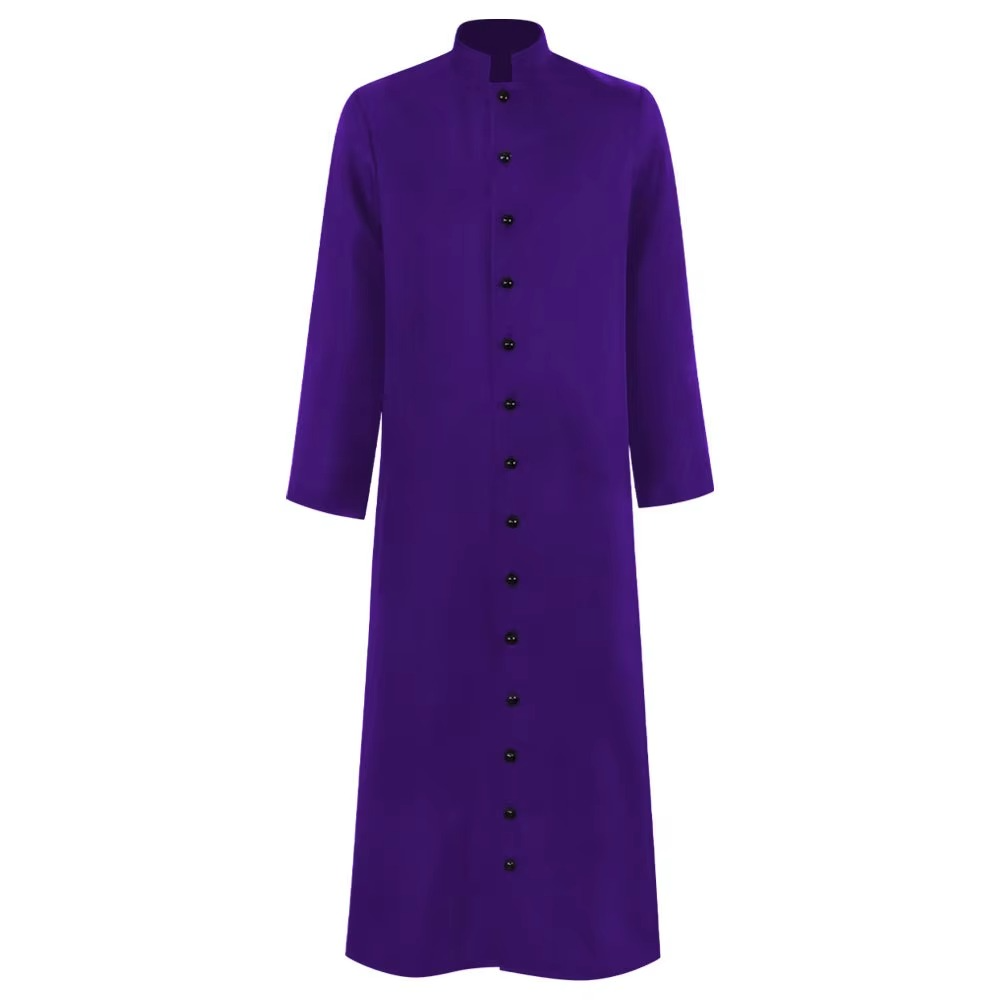 Thermabuild | Halloween Priest Costume Cassock Robe with Button Front for Clergy Outfit
