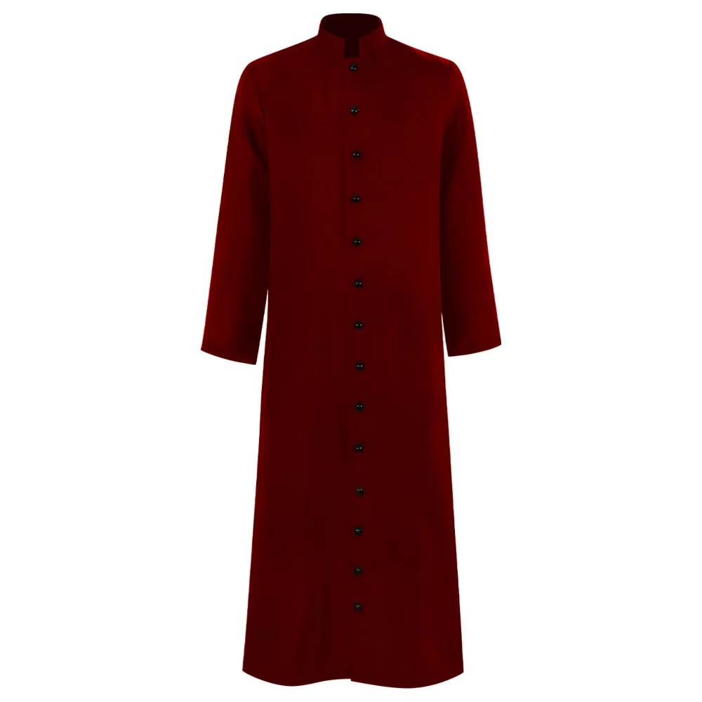 Thermabuild | Halloween Priest Costume Cassock Robe with Button Front for Clergy Outfit
