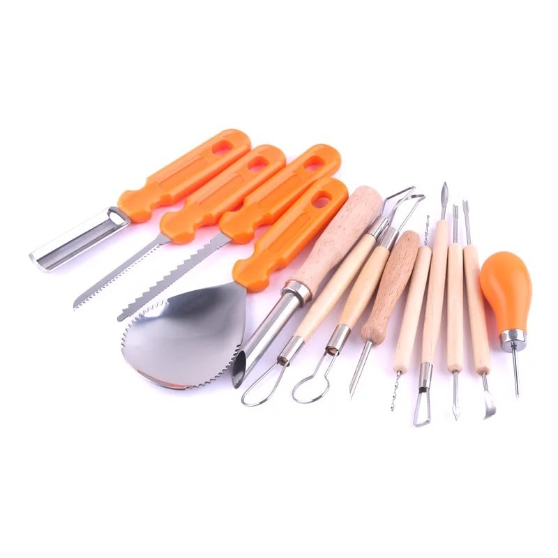 Thermabuild | Halloween Pumpkin Carving Kit and Tools with Stainless Steel Saw Scoop and Storage Case