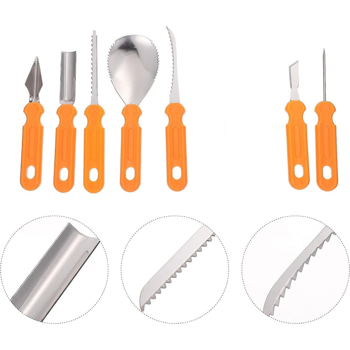 Thermabuild | Halloween Pumpkin Carving Kit and Tools with Stainless Steel Blades and Serrated Saw for Supplies