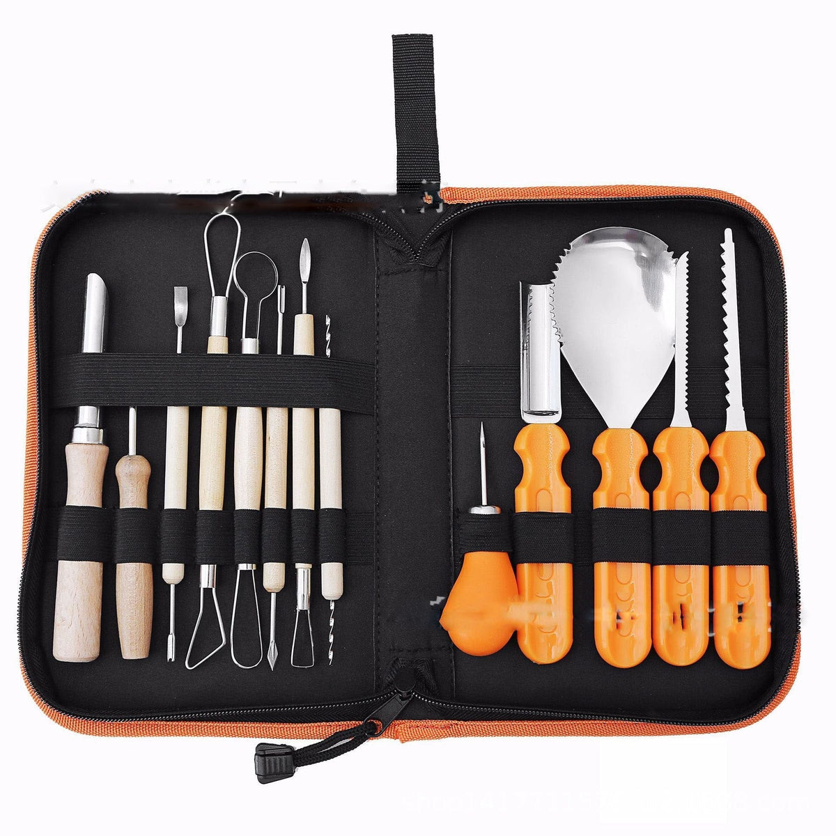 Thermabuild | Halloween Pumpkin Carving Kit and Tools with Stainless Steel Saw Scoop and Storage Case