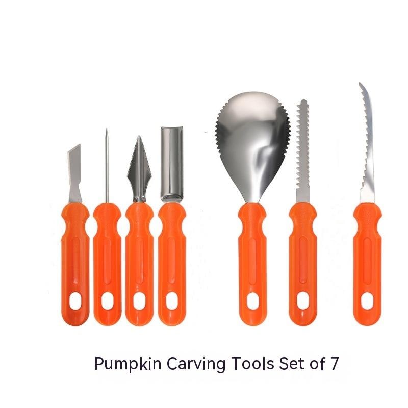 Thermabuild | Halloween Pumpkin Carving Kit and Tools with Stainless Steel Blades and Serrated Saw for Supplies