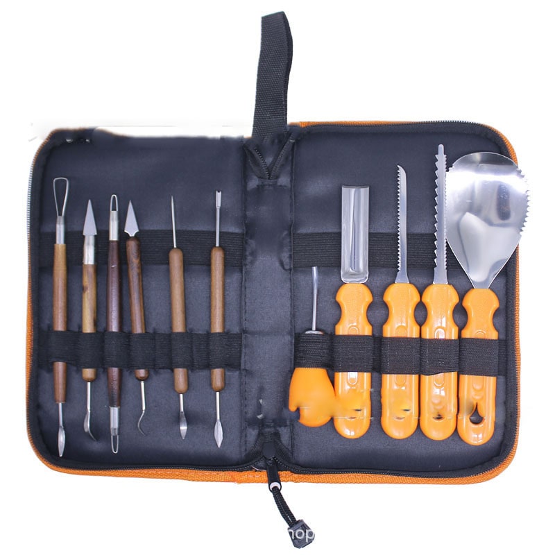 Thermabuild | Halloween Pumpkin Carving Kit and Tools with Stainless Steel Saw Scoop and Storage Case