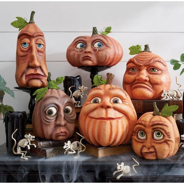 Thermabuild | Halloween Pumpkin Decorations and Carving Props with Expressive Faces for Front Door Decor