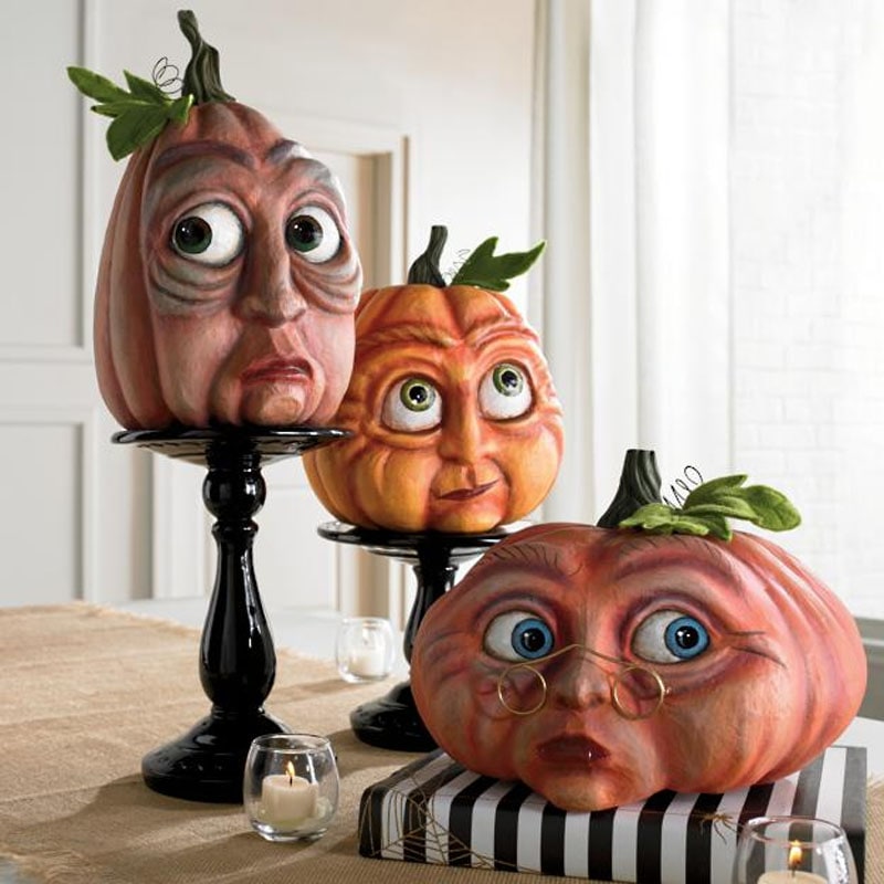 Thermabuild | Halloween Pumpkin Decorations and Carving Props with Expressive Faces for Front Door Decor
