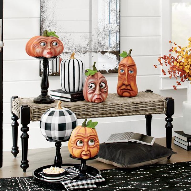 Thermabuild | Halloween Pumpkin Decorations and Carving Props with Expressive Faces for Front Door Decor