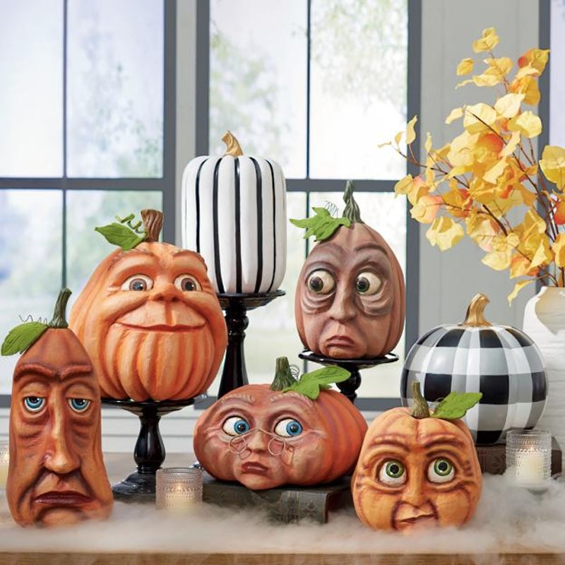 Thermabuild | Halloween Pumpkin Decorations and Carving Props with Expressive Faces for Front Door Decor
