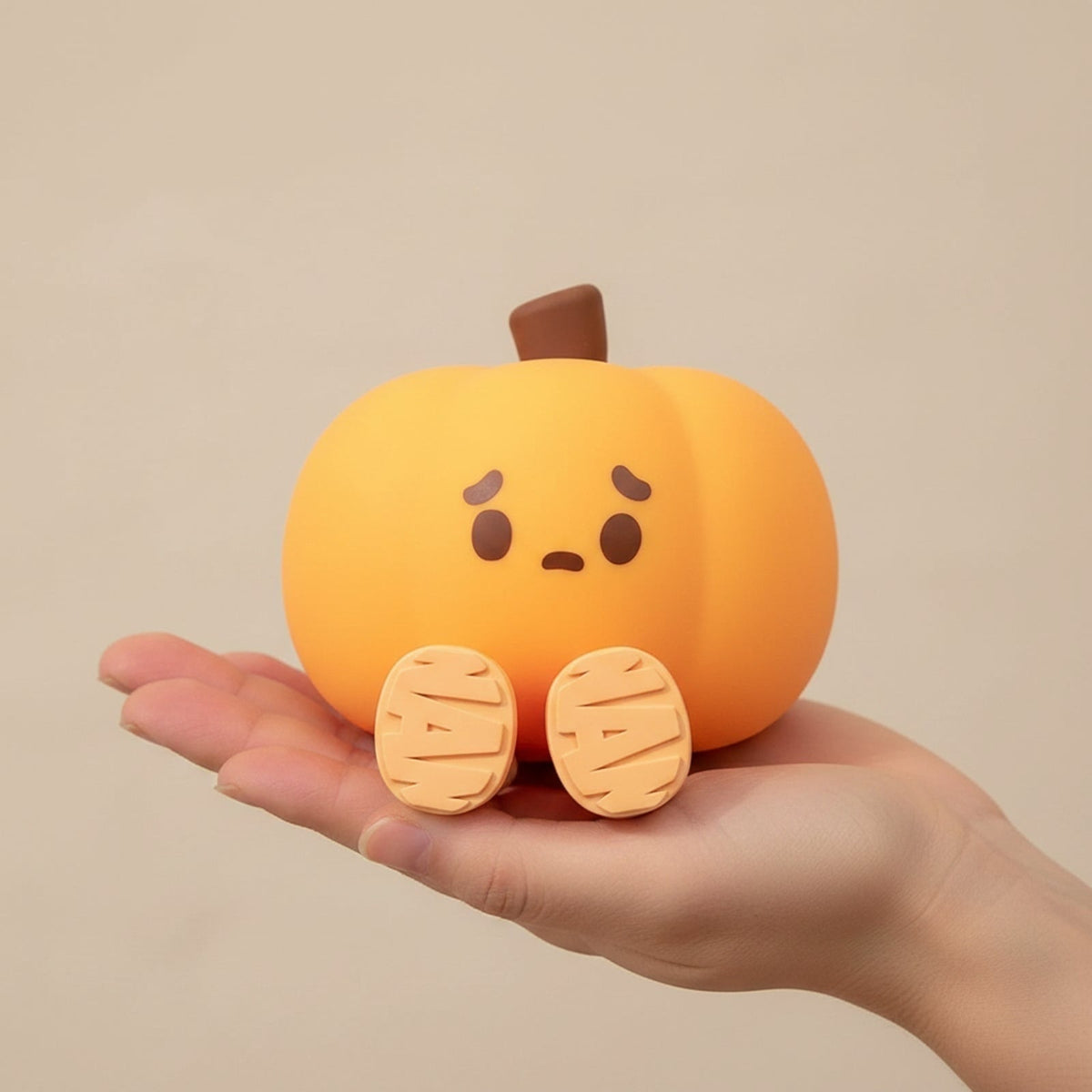 Thermabuild | Halloween Pumpkin Night Light LED Rechargeable with Dangling Legs and Sad Face Design