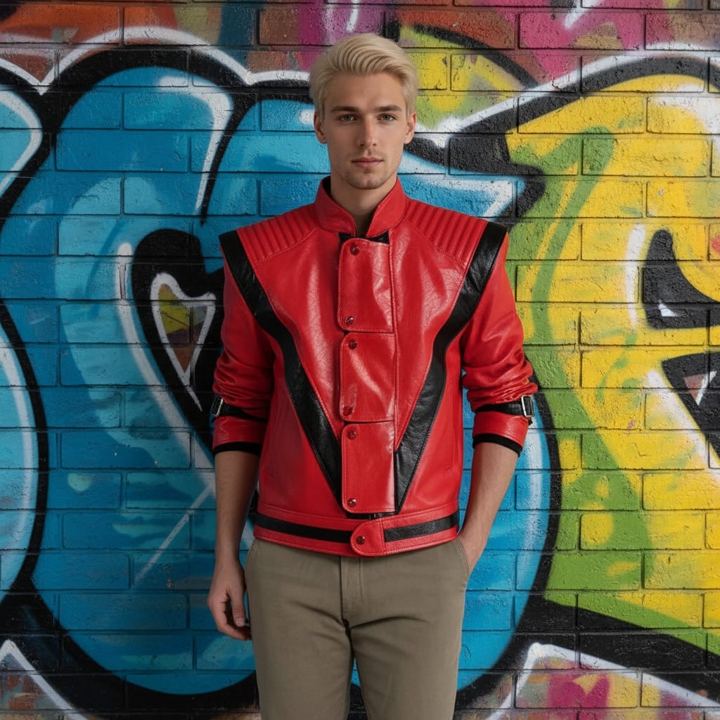 Thermabuild | Halloween Red Leather Biker Jacket