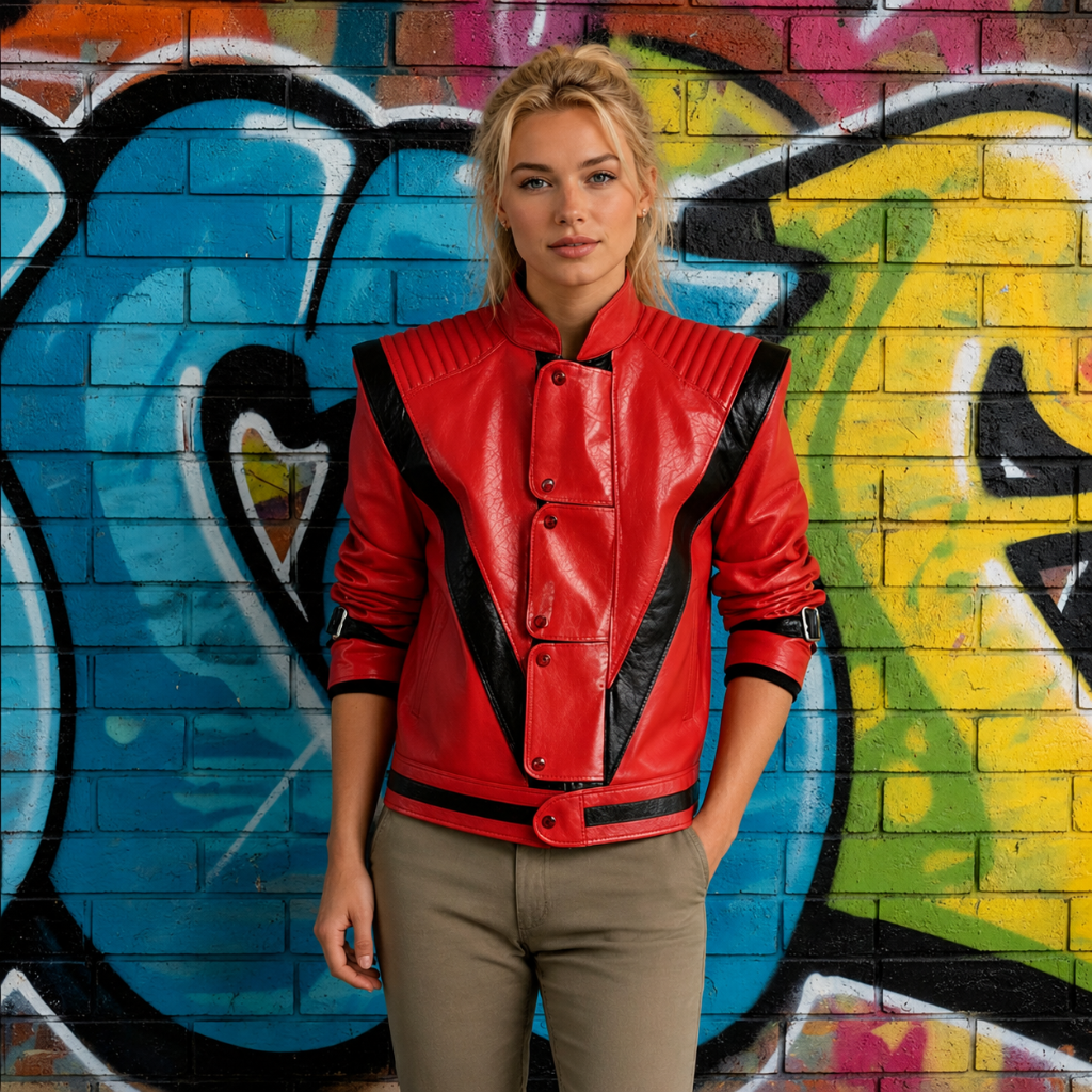Thermabuild | Halloween Red Leather Biker Jacket