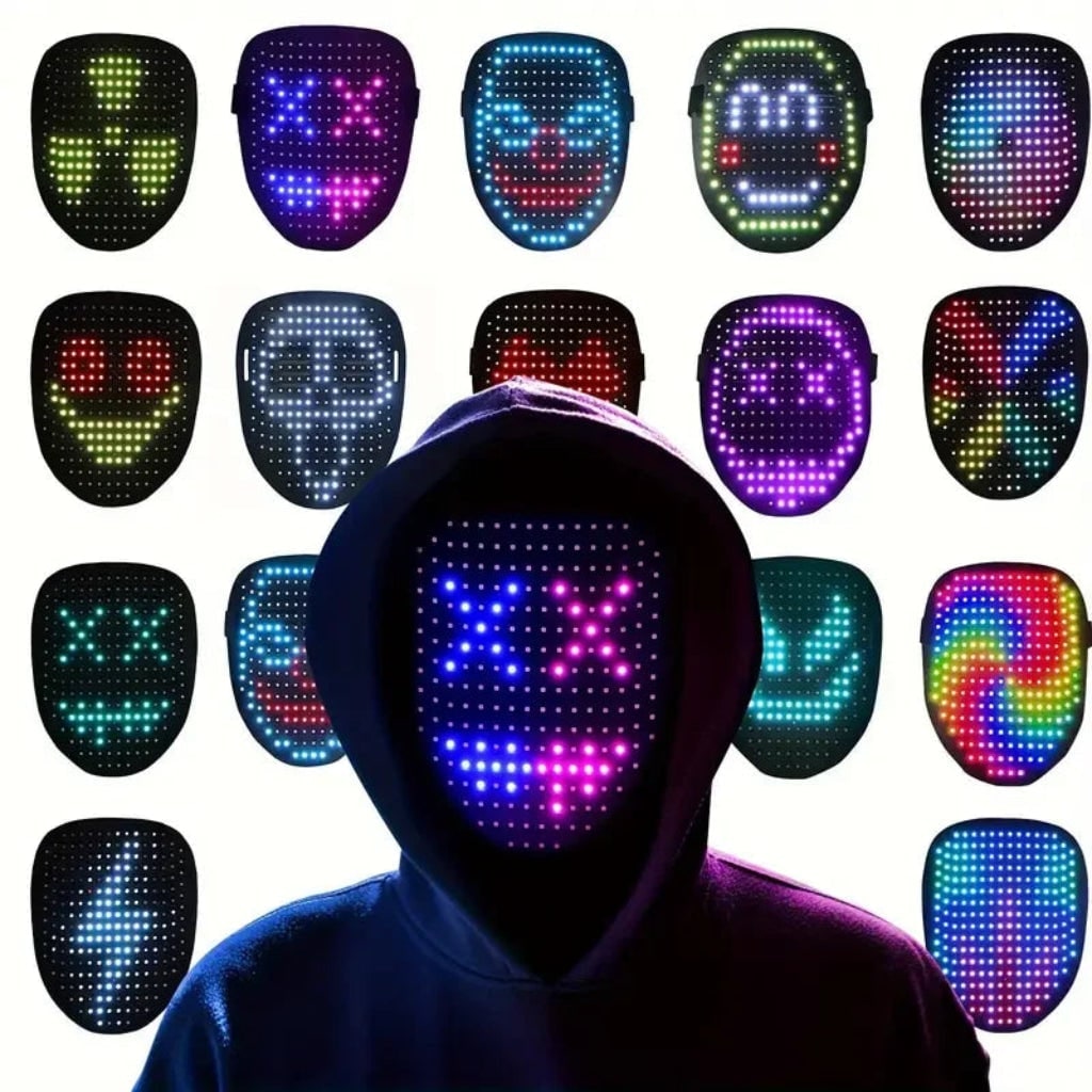 Thermabuild | Halloween Red Light Therapy LED Face Mask Up Full Costume Party with USB Rechargeable Battery