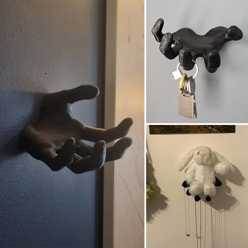 Thermabuild | Halloween Scary Hand Wall Hook for Coats and Jackets with Key Holder Chain