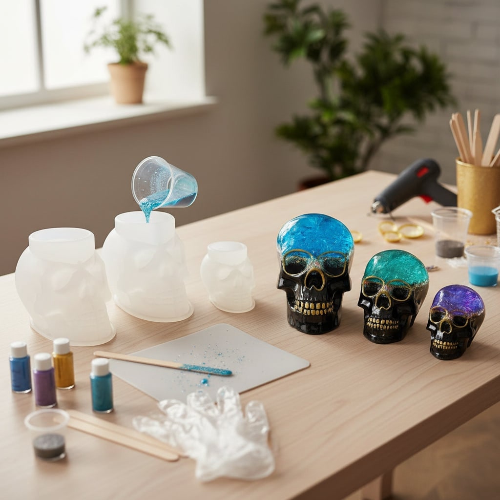 Thermabuild | Halloween Silicone Molds for Resin and Candle Making with Skull Design for Crafting