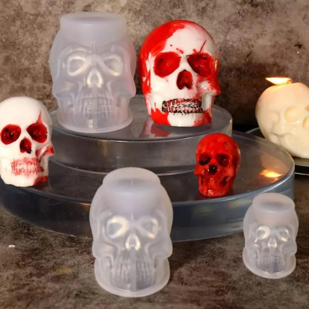 Thermabuild | Halloween Silicone Molds for Resin and Candle Making with Skull Design for Crafting