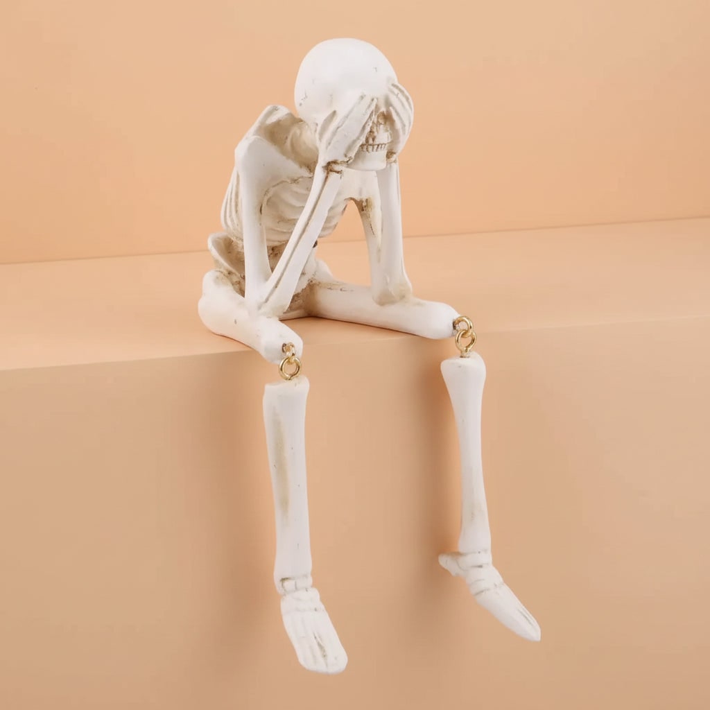 Thermabuild | Halloween Decorations Home Decor Skeleton Shelf Sitter Set of 3 with Dangling Legs for Mantel