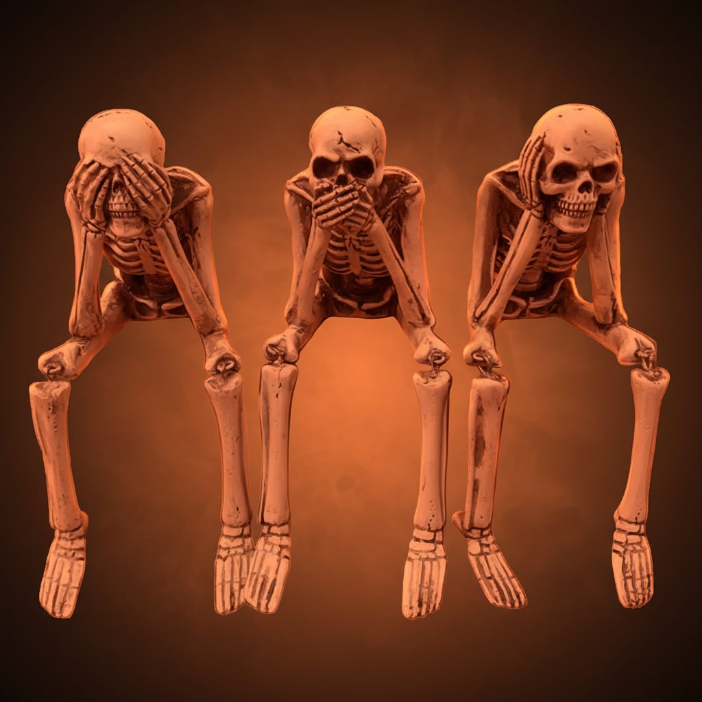 Thermabuild | Halloween Decorations Home Decor Skeleton Shelf Sitter Set of 3 with Dangling Legs for Mantel