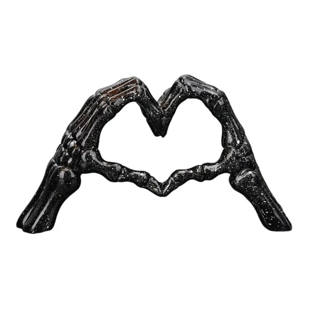 Thermabuild | Halloween Skeleton Decoration with Hands Forming Heart Shelf Decor Tabletop Figurine