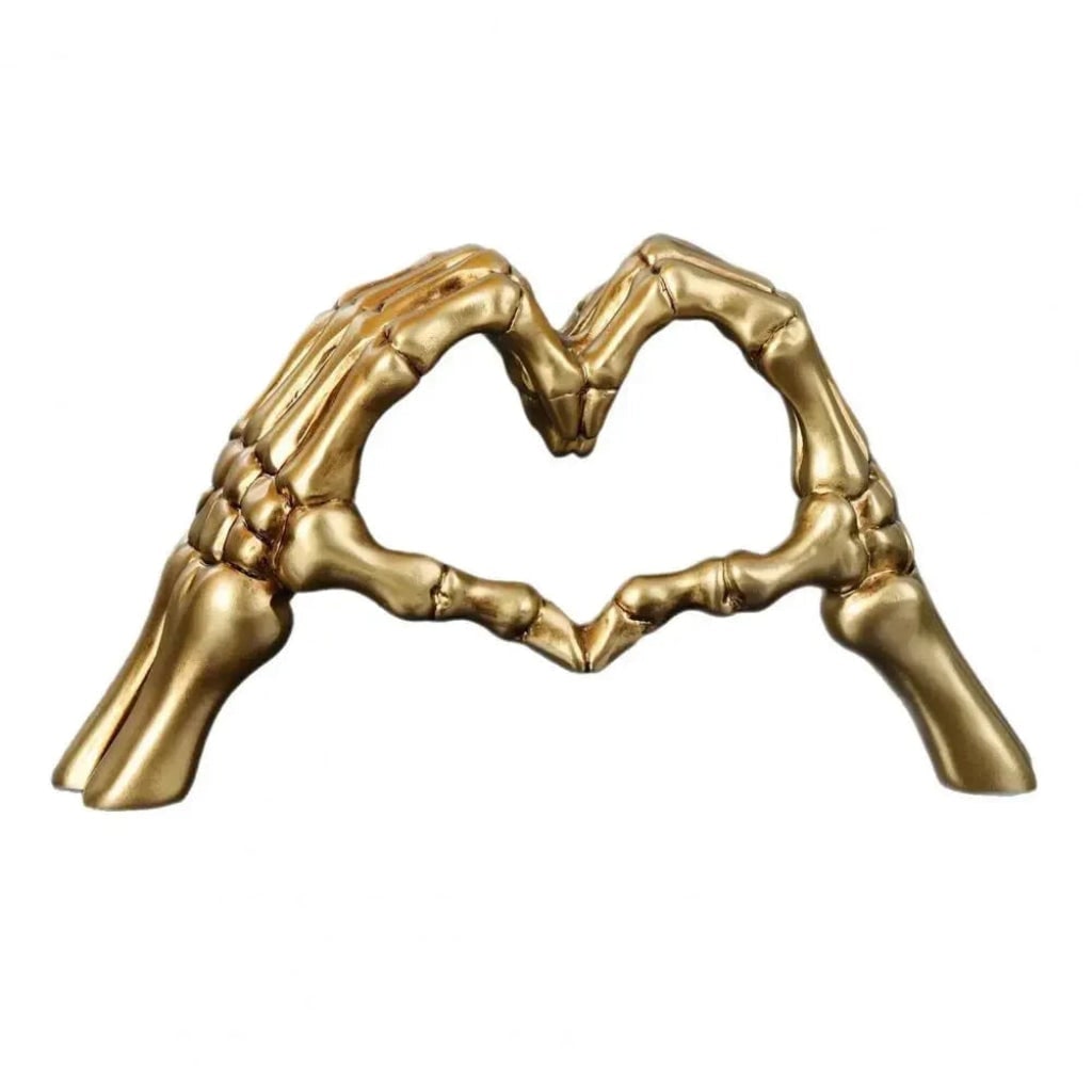 Thermabuild | Halloween Skeleton Decoration with Hands Forming Heart Shelf Decor Tabletop Figurine