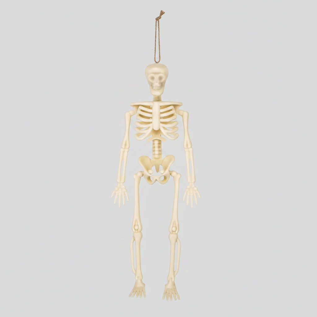 Thermabuild | Halloween Skeleton Decorations Mini Plastic Posable Figurines with Jute Twine for Party and Haunted