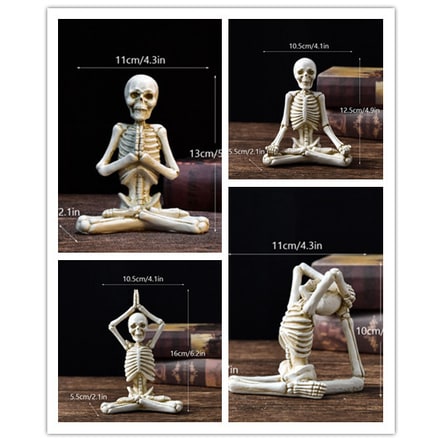 Thermabuild | Halloween Skeleton Yoga Pose Resin Figurine Spooky Desktop Decoration