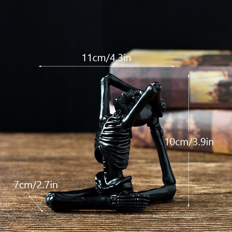 Thermabuild | Halloween Skeleton Yoga Pose Resin Figurine Spooky Desktop Decoration