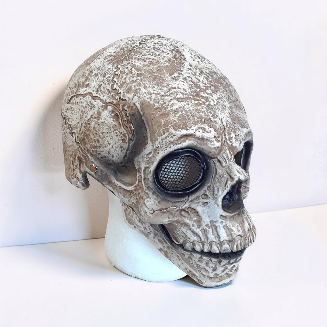 Thermabuild | Halloween Skull Mask with Moving Jaw and Creepy Mesh Eyes for Cosplay Costume Party