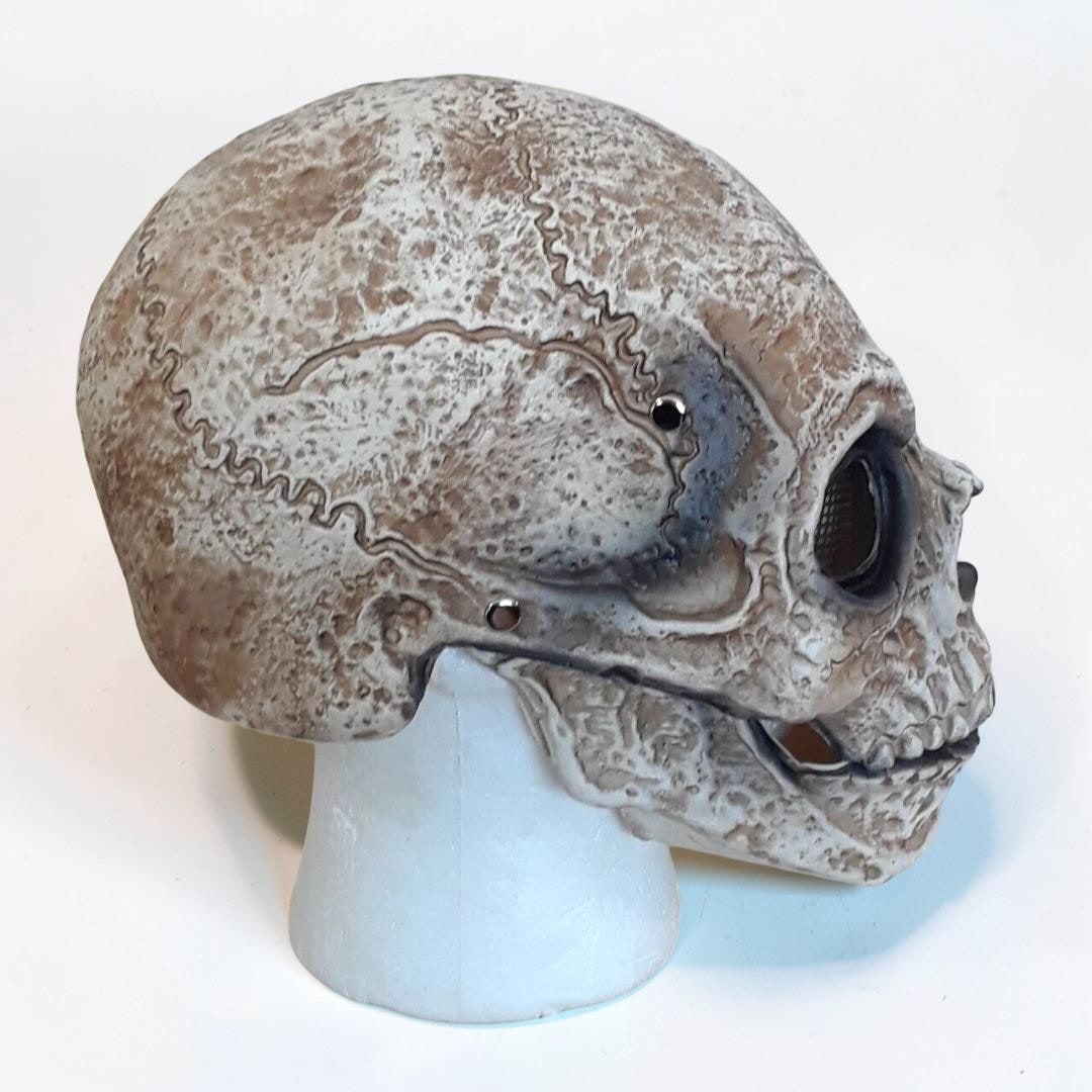Thermabuild | Halloween Skull Mask with Moving Jaw and Creepy Mesh Eyes for Cosplay Costume Party