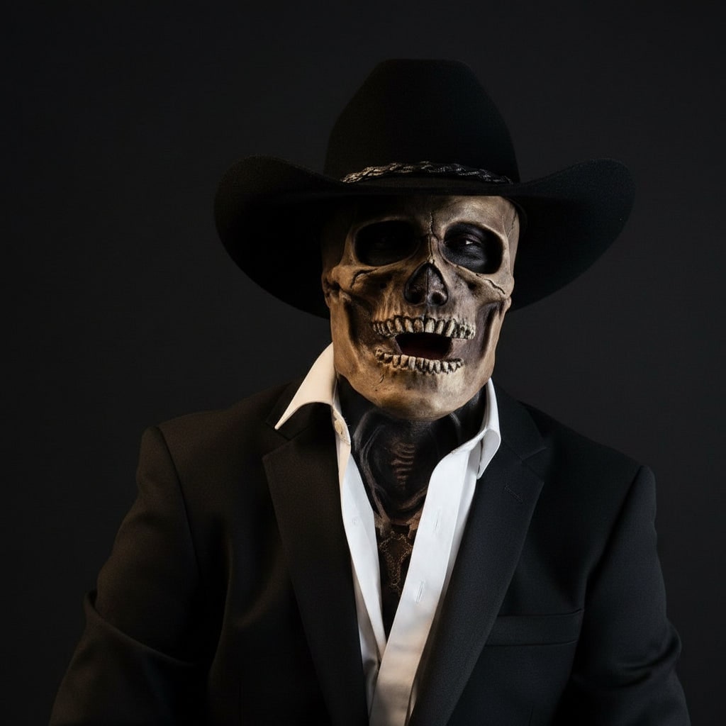 Thermabuild | Halloween Skull Mask with Skeleton Chest Plate and Exposed Brain for Scary Party