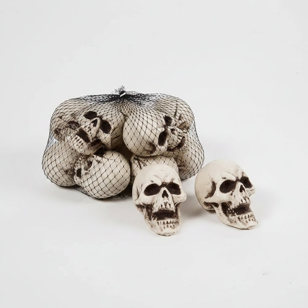 Thermabuild | Halloween Skull Props and Sugar Decorations Set of 10 Mini Plastic for Party
