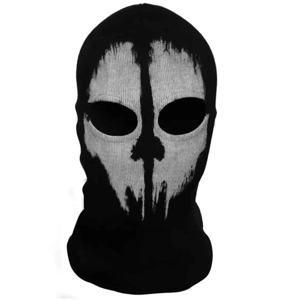 Thermabuild | Halloween Skull Ski Mask Full Face Balaclava with Knit Black Fabric for Skiing and Winter Sports