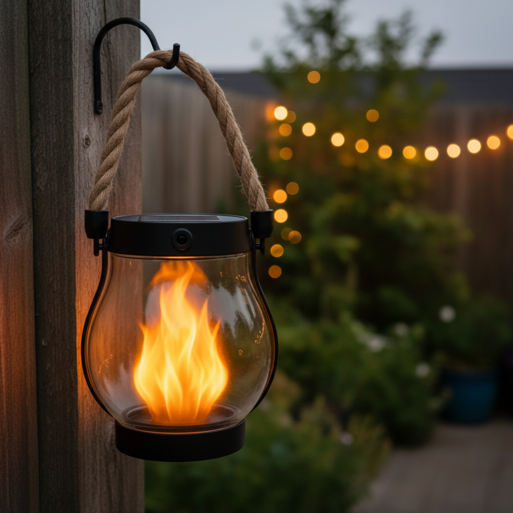 Thermabuild | Halloween Solar Outdoor Lantern with Flickering Flame Effect for Yard Decoration