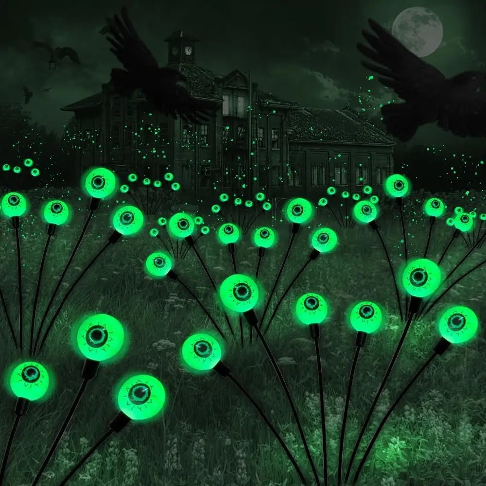 Thermabuild | Halloween Solar Pathway and Garden Lights with LED Eyeball Stakes for Outdoor Yard Decoration